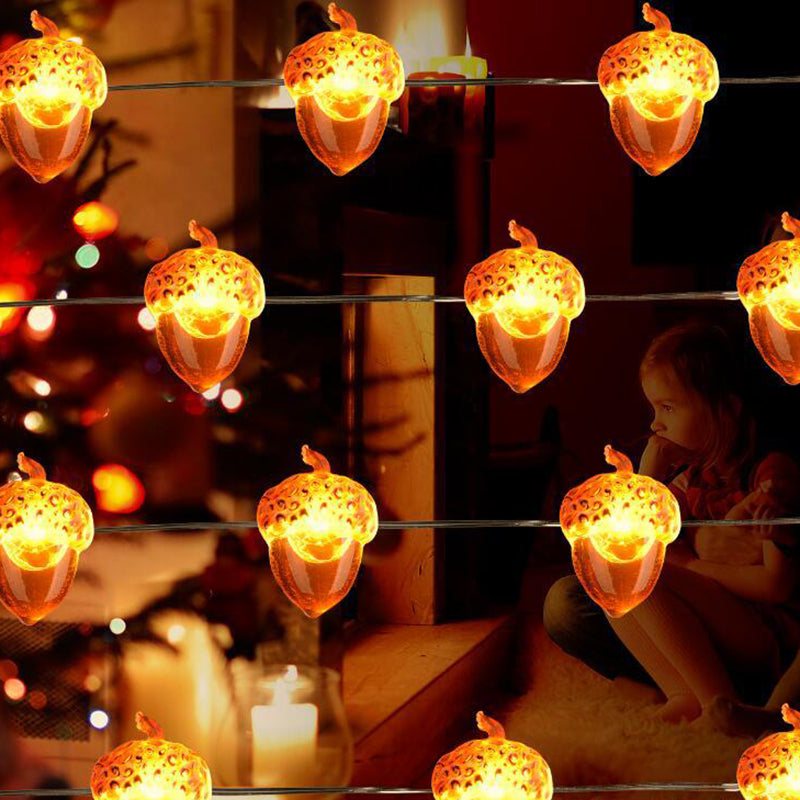 3D Acorn Harvest String Lights