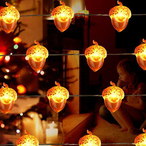3D Acorn Harvest String Lights
