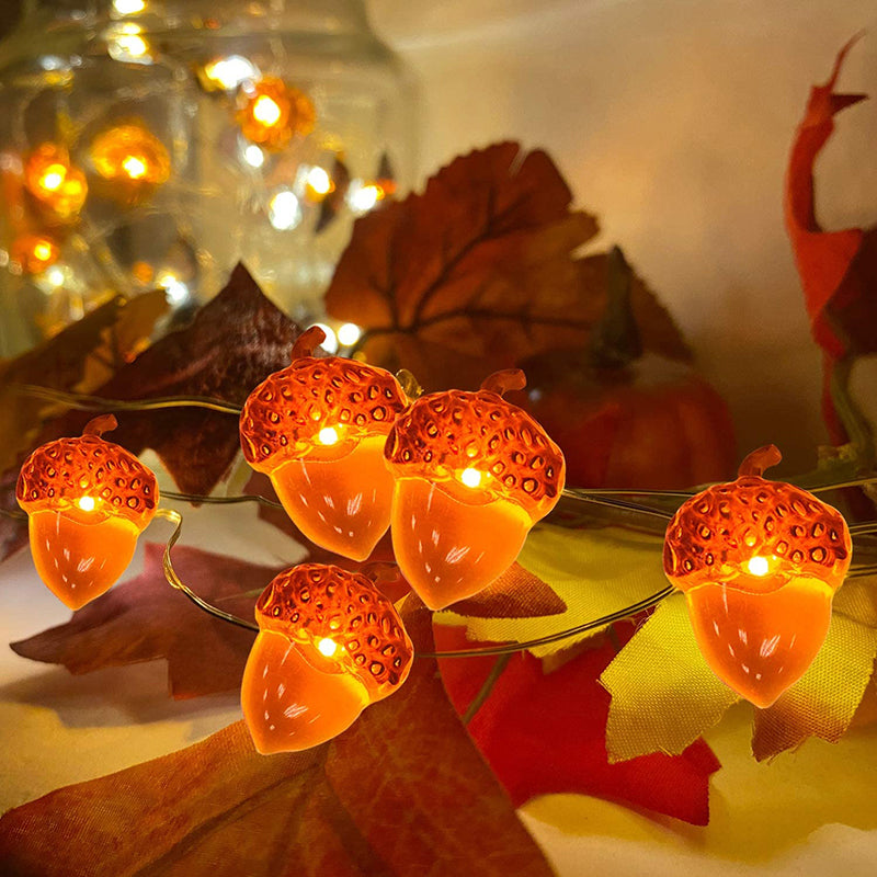 3D Acorn Harvest String Lights