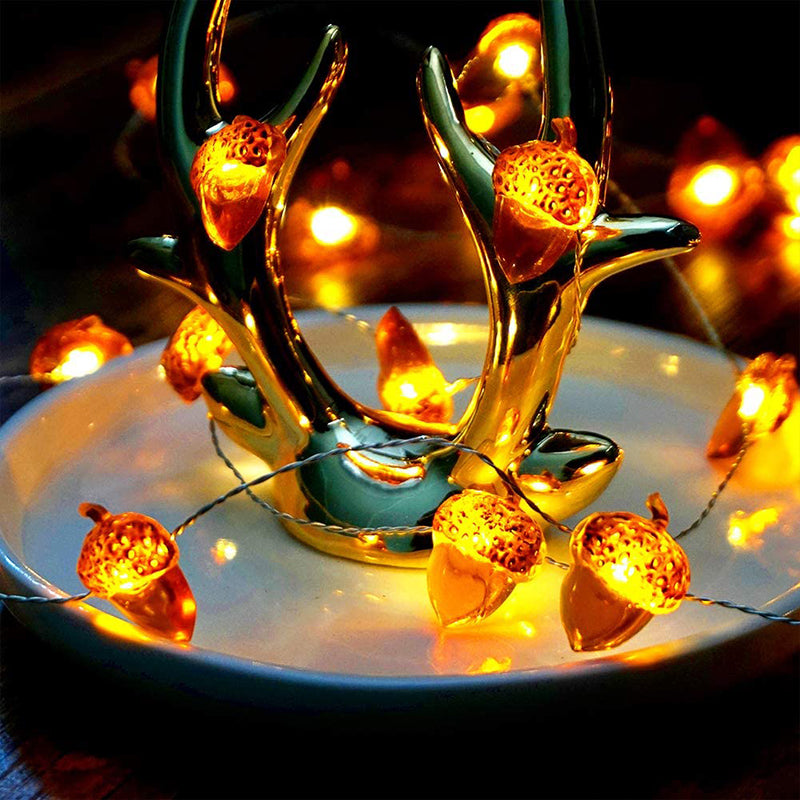 3D Acorn Harvest String Lights