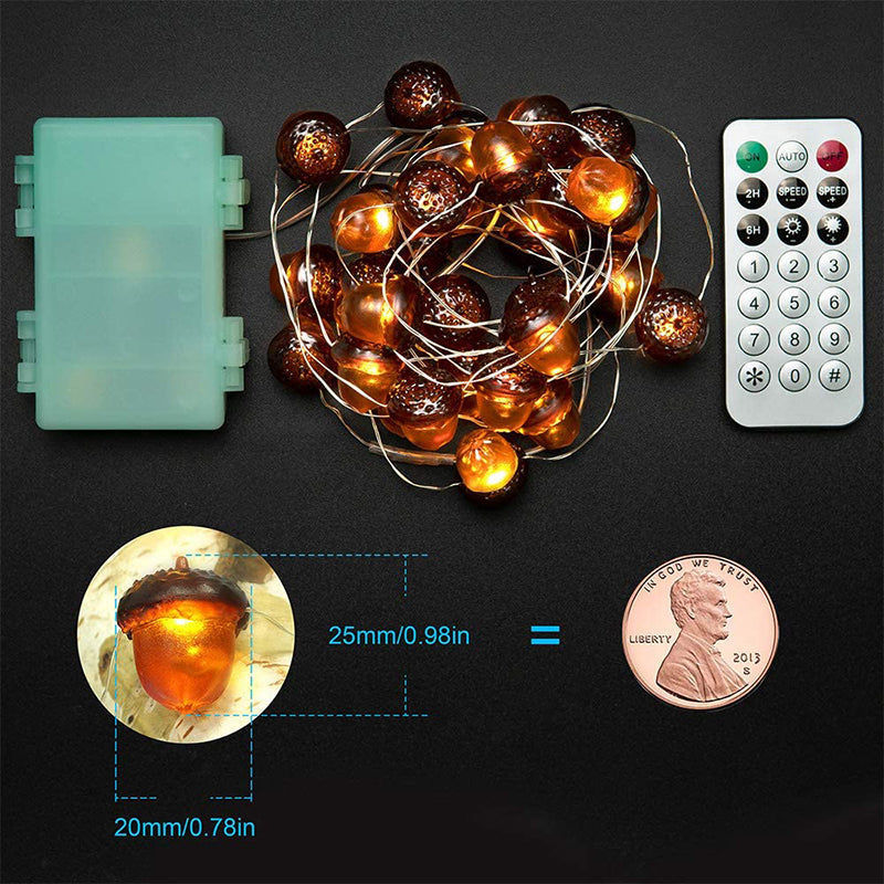 3D Acorn Harvest String Lights