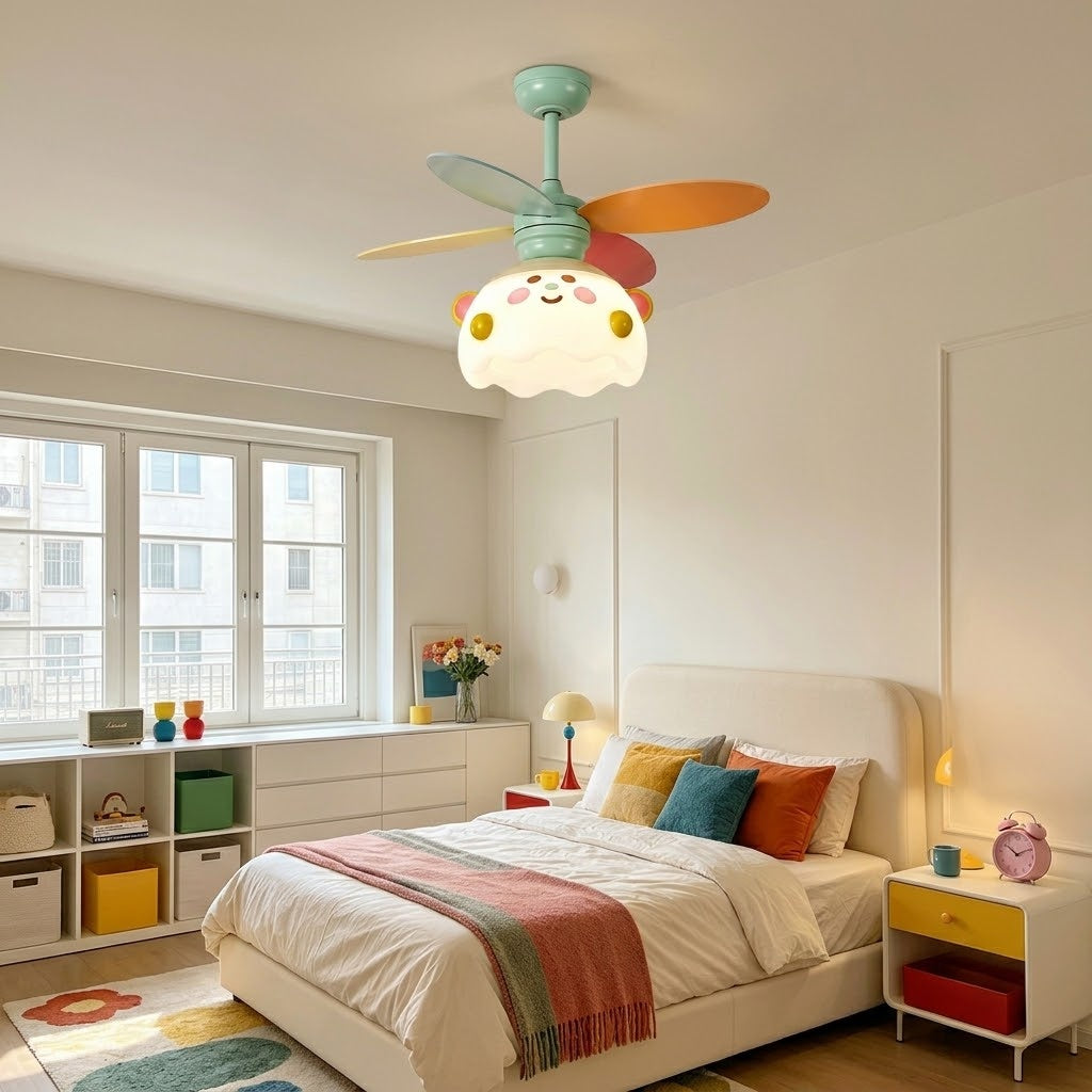 35 Inch Kids Ceiling Fan Light with Full Spectrum LED