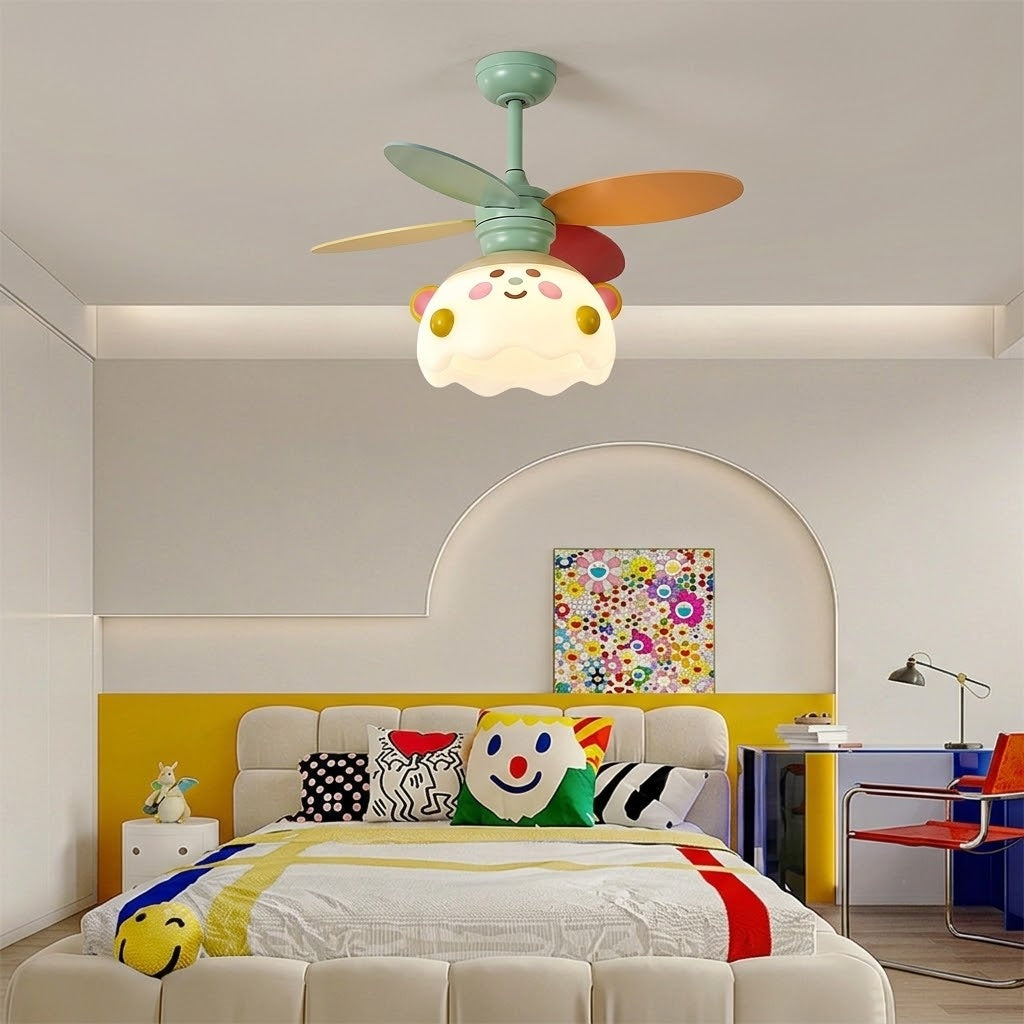 35 Inch Kids Ceiling Fan Light with Full Spectrum LED