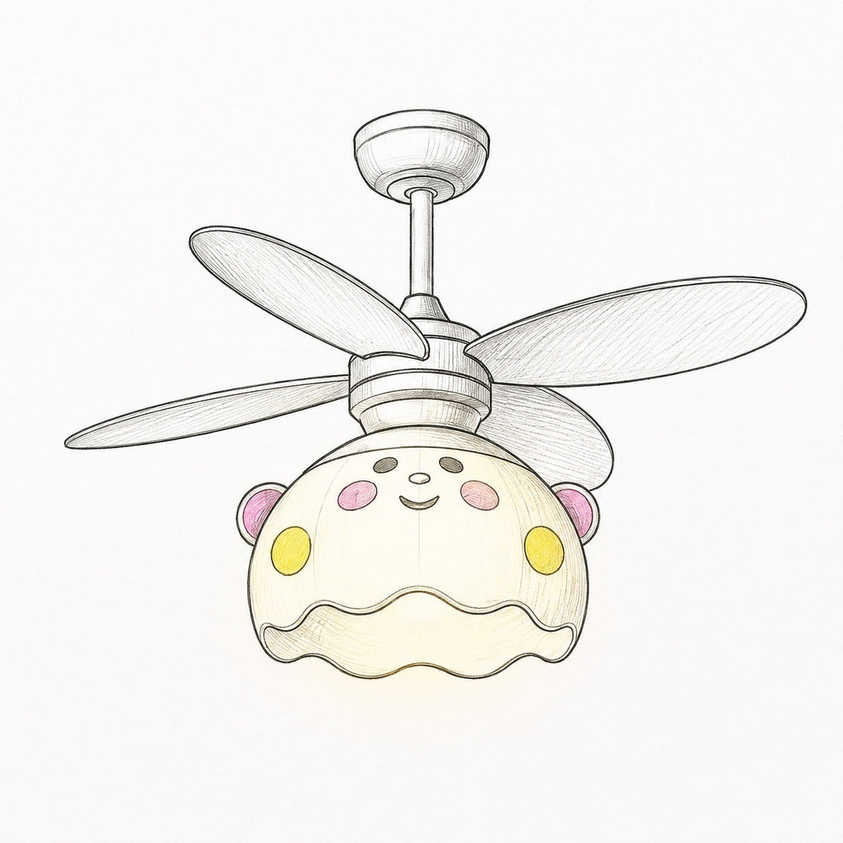 35 Inch Kids Ceiling Fan Light with Full Spectrum LED