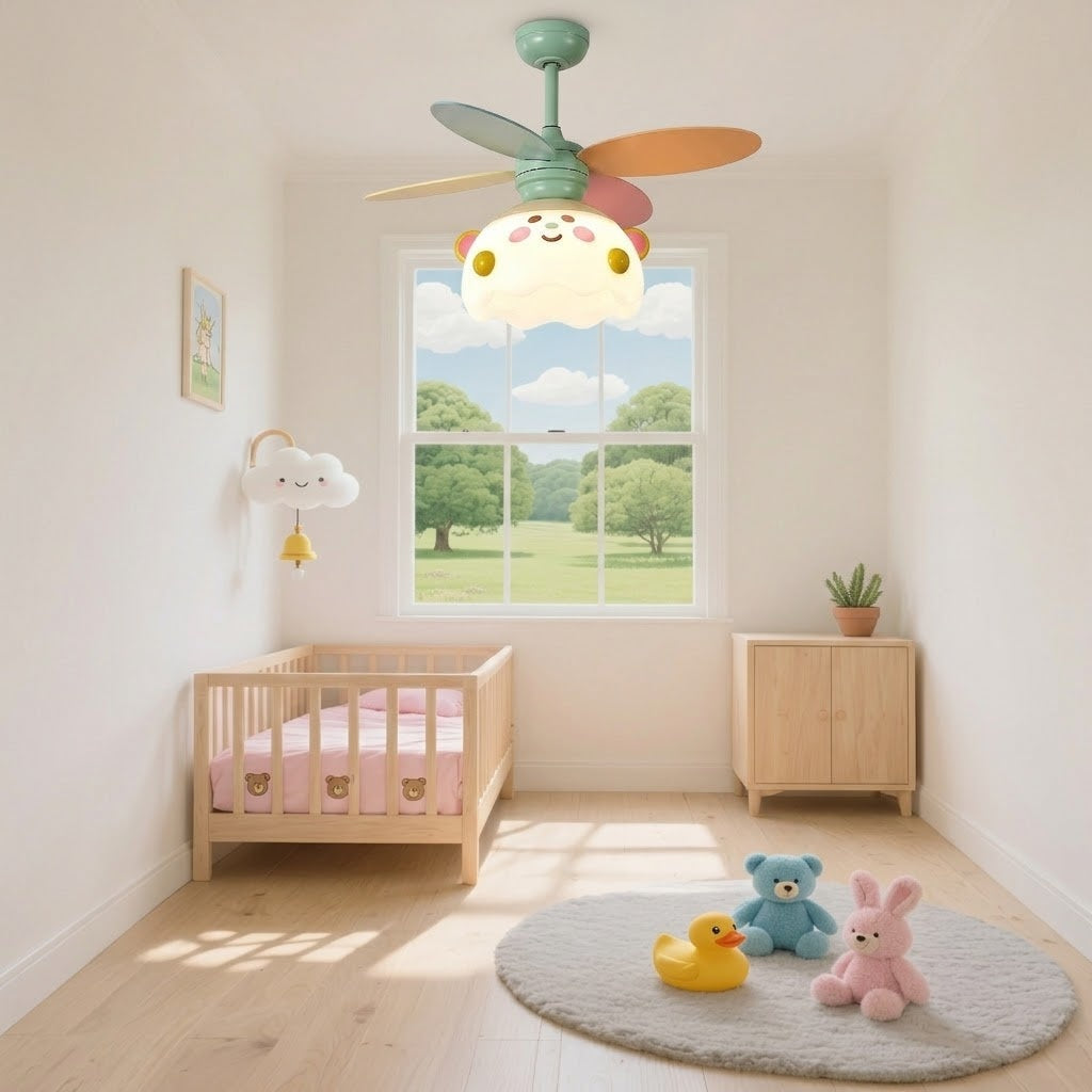 35 Inch Kids Ceiling Fan Light with Full Spectrum LED