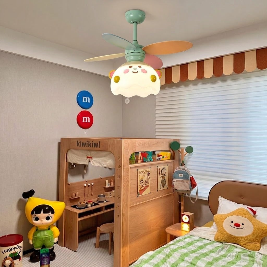 35 Inch Kids Ceiling Fan Light with Full Spectrum LED