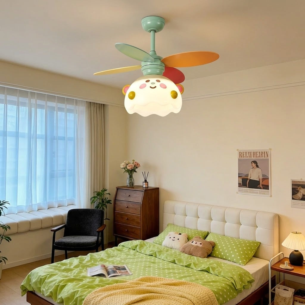 35 Inch Kids Ceiling Fan Light with Full Spectrum LED