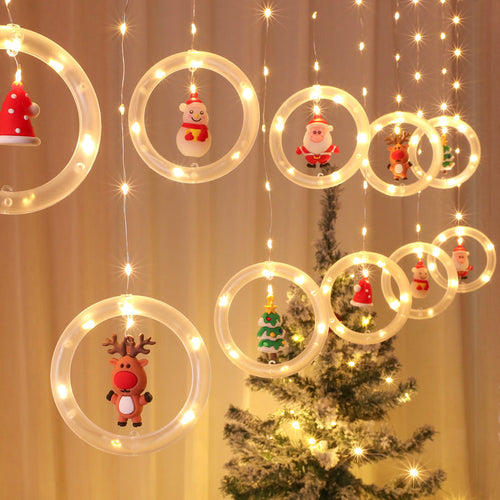3D Curtain LED Christmas String Lights Fairy Light with 8 Flashing Modes