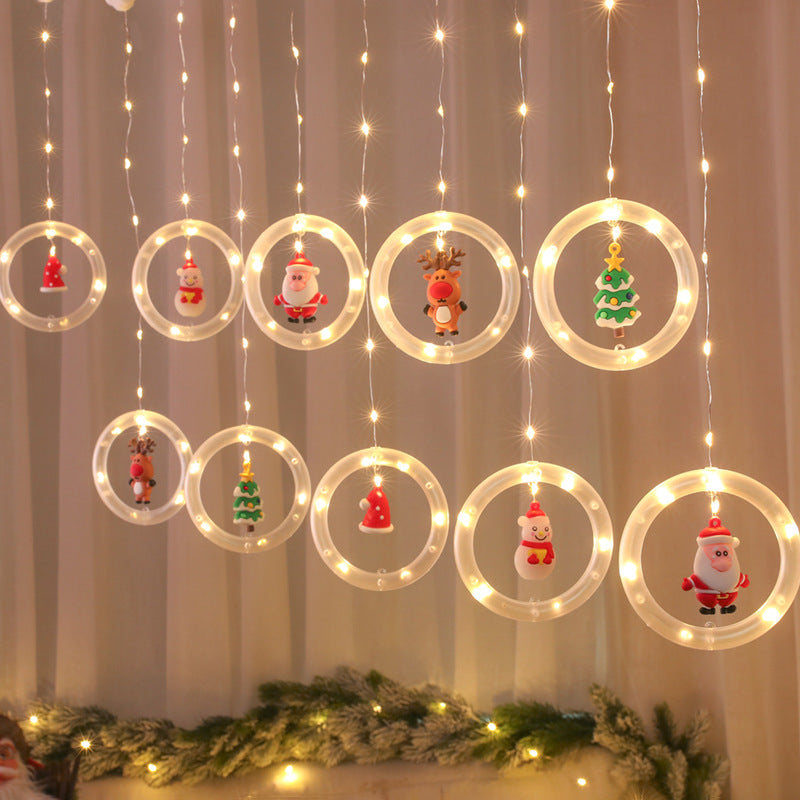 3D Curtain LED Christmas String Lights Fairy Light with 8 Flashing Modes